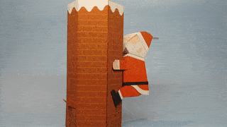 Climbing Santa Bank paper automata.gif