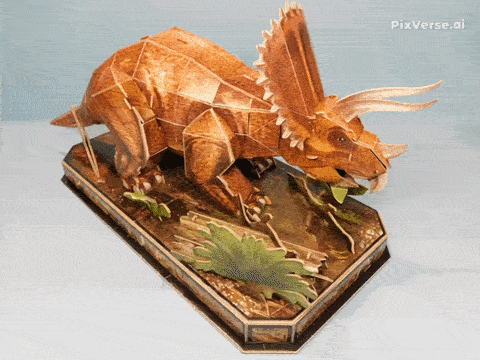 Triceratops 3D puzzle GIF.gif